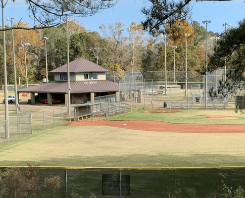 G Marvin Field at Eastgate Park Dothan Sports Alabama baseball field grass dirt dugout complex concessions high school AHSAA umpires spectator championship tournament host visit tourism explore